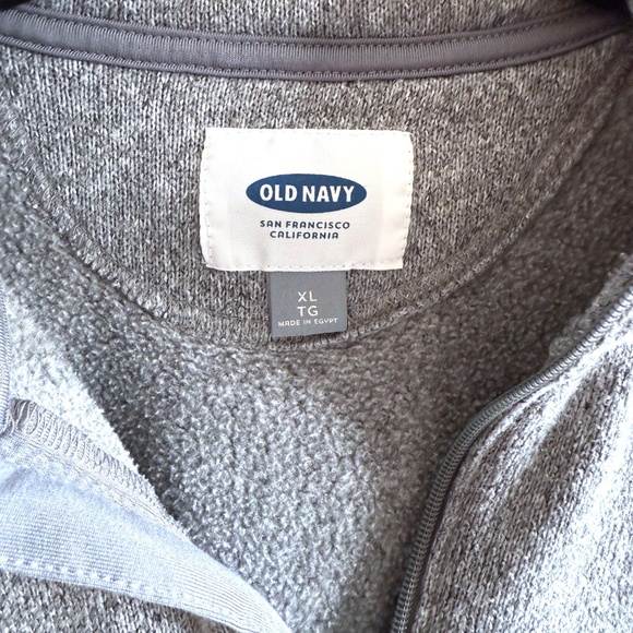 Old Navy Fleece Quarter Zip Men’s XL Grey Marled Pullover Athleisure Layer - Picture 5 of 9